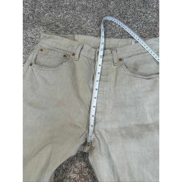 Levi’s 501 Straight Leg White Oak Cone Denim Men’s 33X34 Tan Khaki Button Fly - Picture 7 of 11